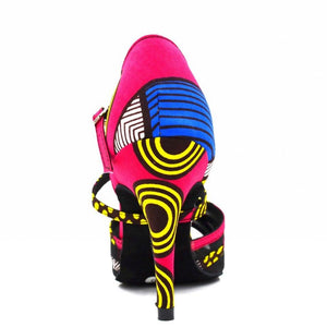 Pink African Latin Dance Shoes