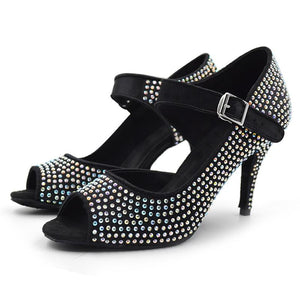 Emma - Rhinestones Black Bronze Dance Shoes